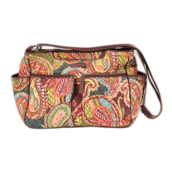 Vera Bradley Brown/ Orange Heirloom Paisley Weekender Bag - Picture 1 of 6